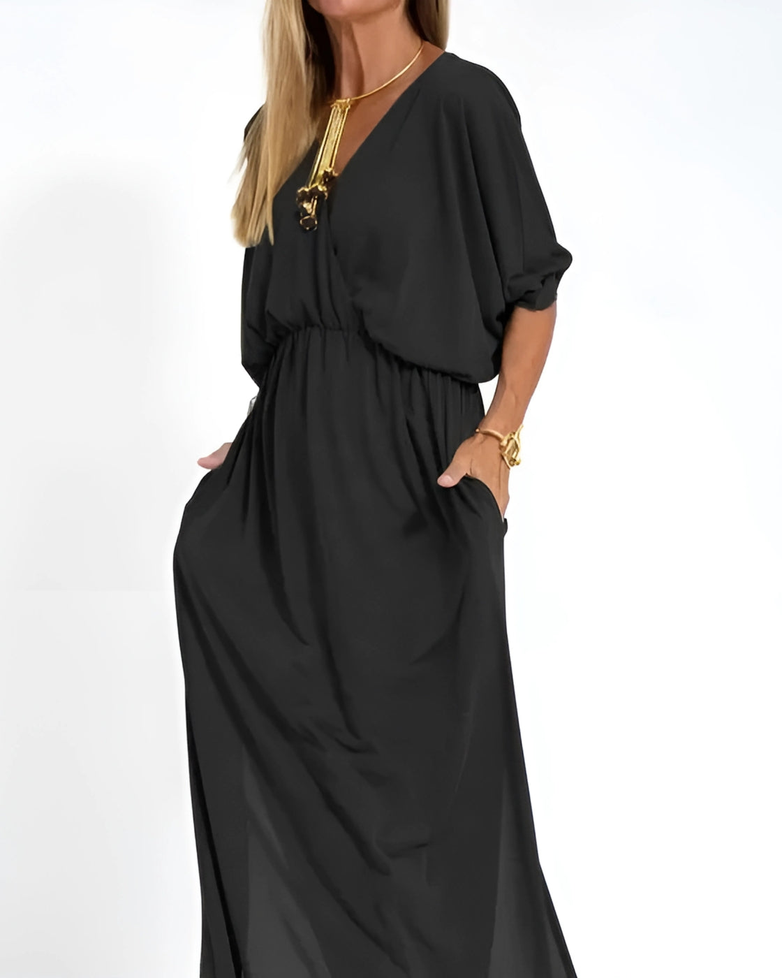 Vestido Ivy - Decote em V | Super Fresco e Solto - Vintage (Primavera 2025)